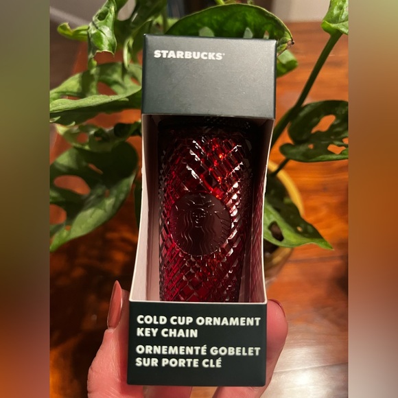 ✨Starbucks 2022 ‘Merlot’ Burgundy Holiday Jeweled Keychain Ornament - Picture 2 of 4